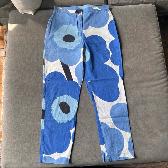 Marimekko Pants - Marimekko Blue Print Pants Cotton 8